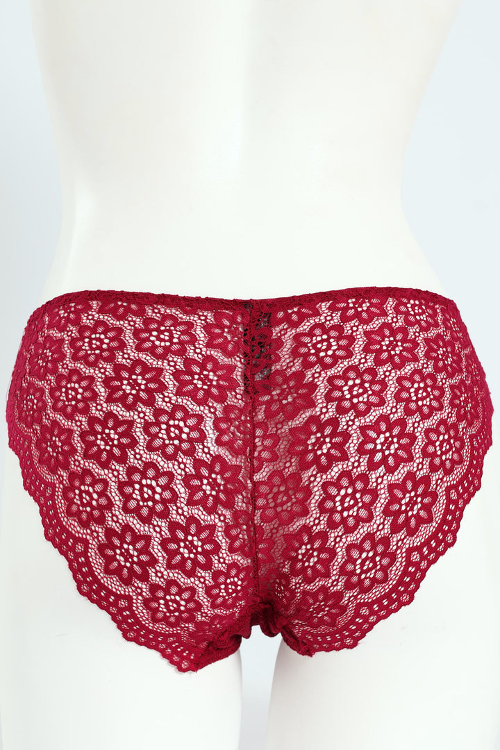 Full Lace Bikini Panty - Wine