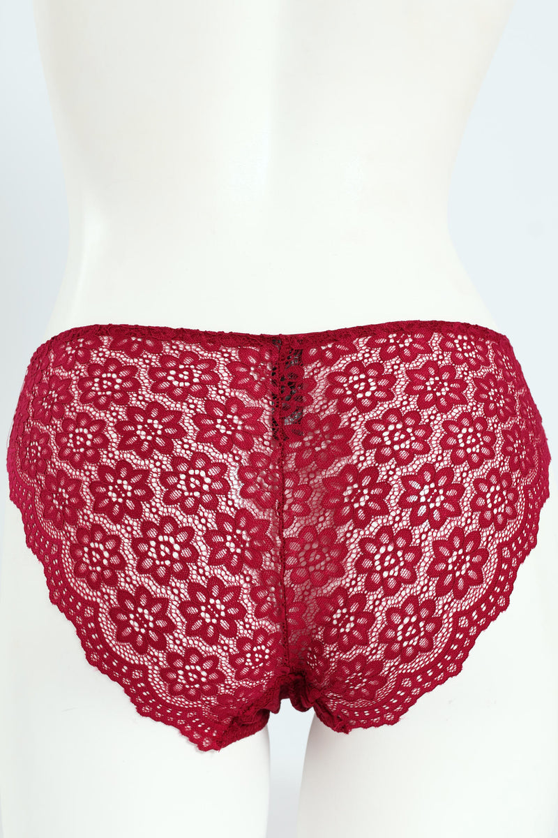 Full Lace Bikini Panty - Wine