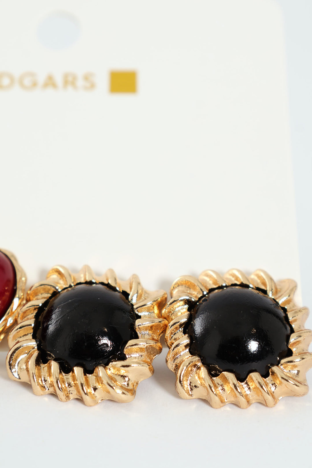 2 Pack Statement Stud Earrings - Gold