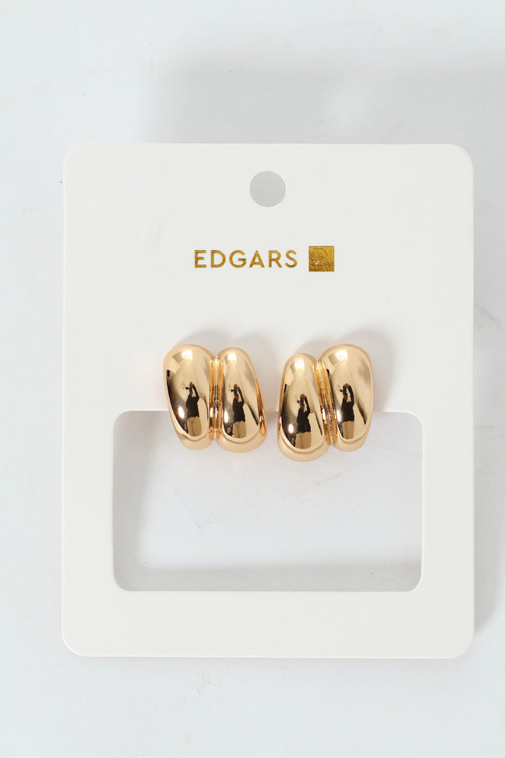Double Bubble Hoop Earrings - Gold
