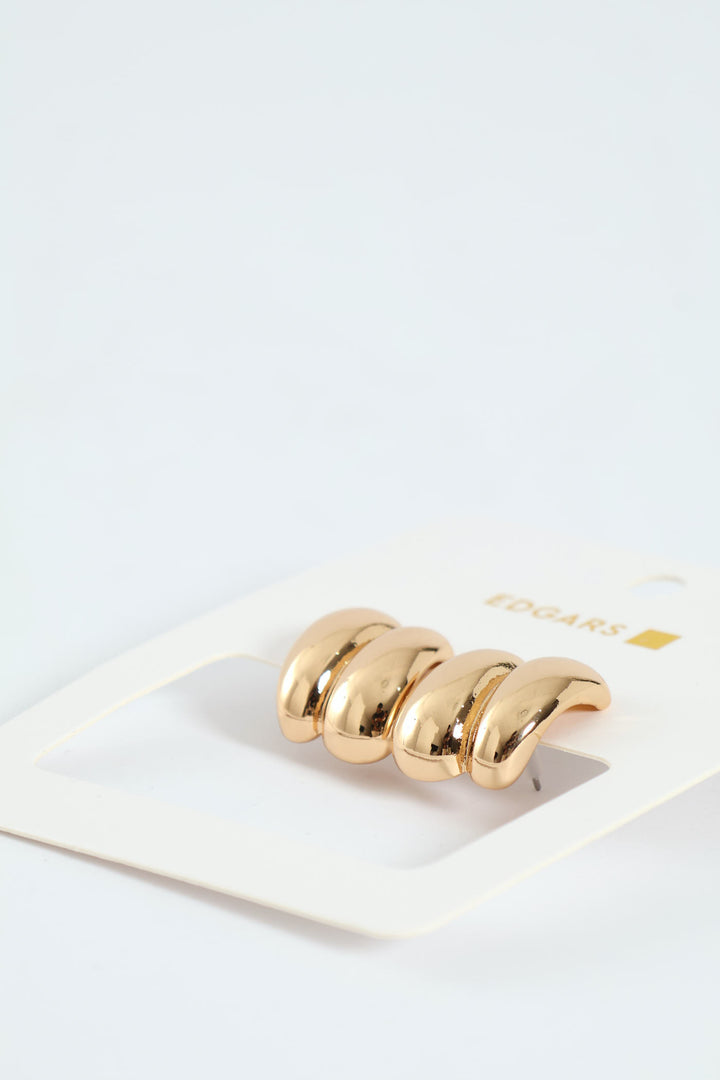 Double Bubble Hoop Earrings - Gold