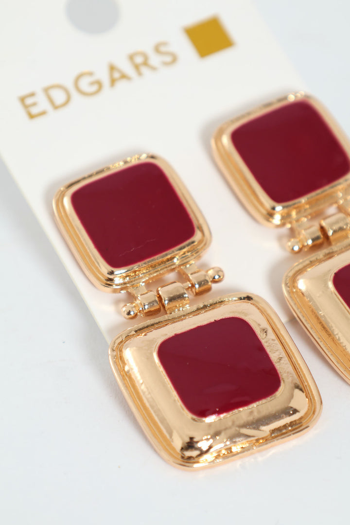 Square Statement Earring - Gold
