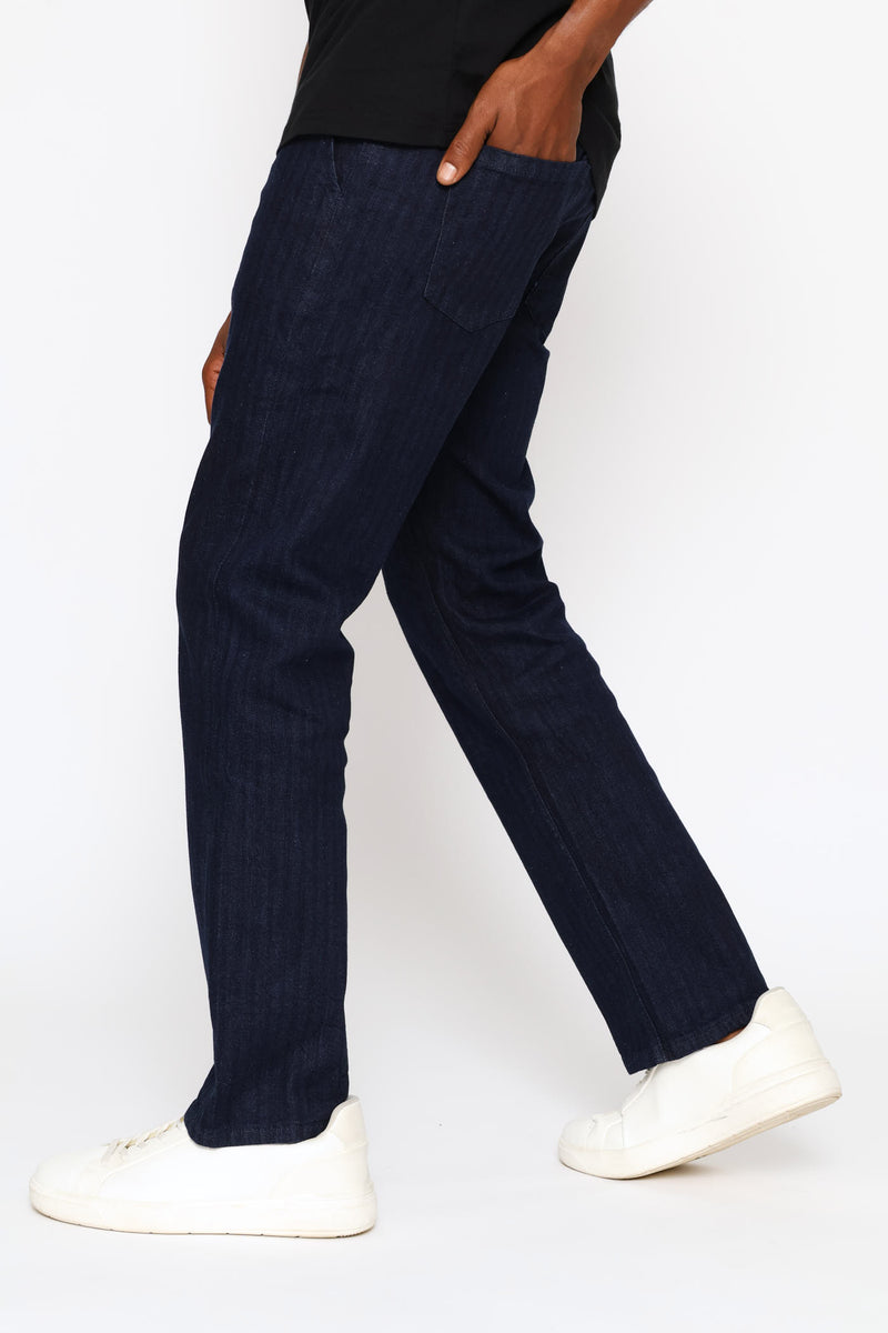 Bohang Herring Bone Chino - Navy