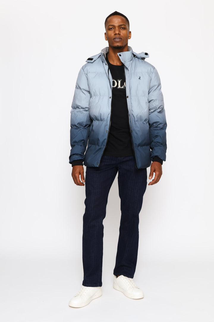 Mali Ombre Puffer Jacket - Navy/Grey