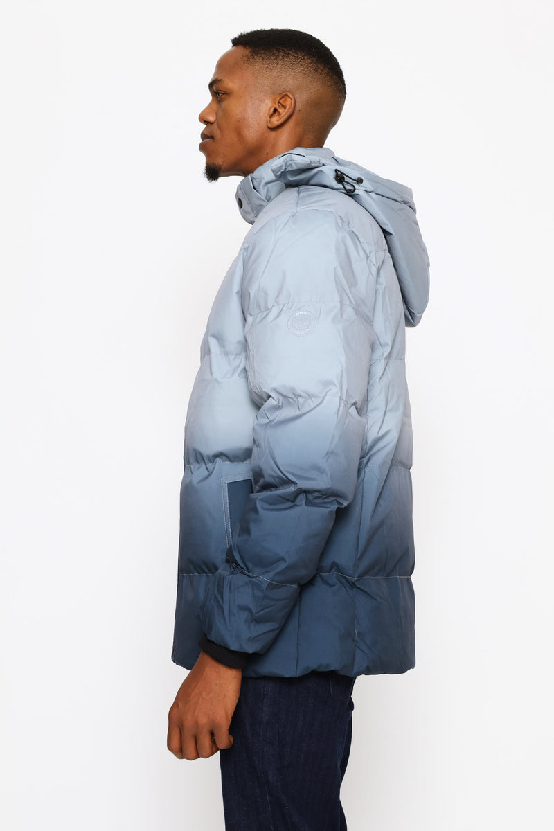 Mali Ombre Puffer Jacket - Navy/Grey