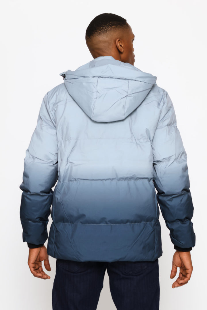 Mali Ombre Puffer Jacket - Navy/Grey