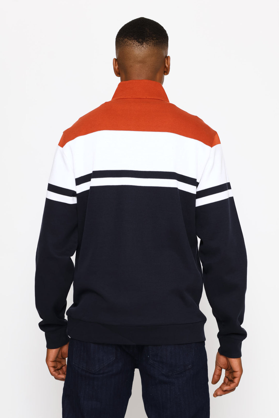 Harrison Quarter Zip Track Top - Navy/Red