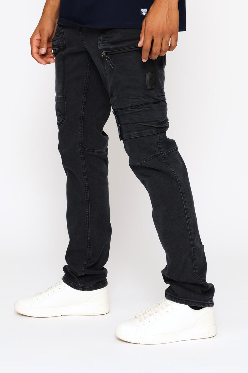 Jorge Cargo Slim Denim - Black
