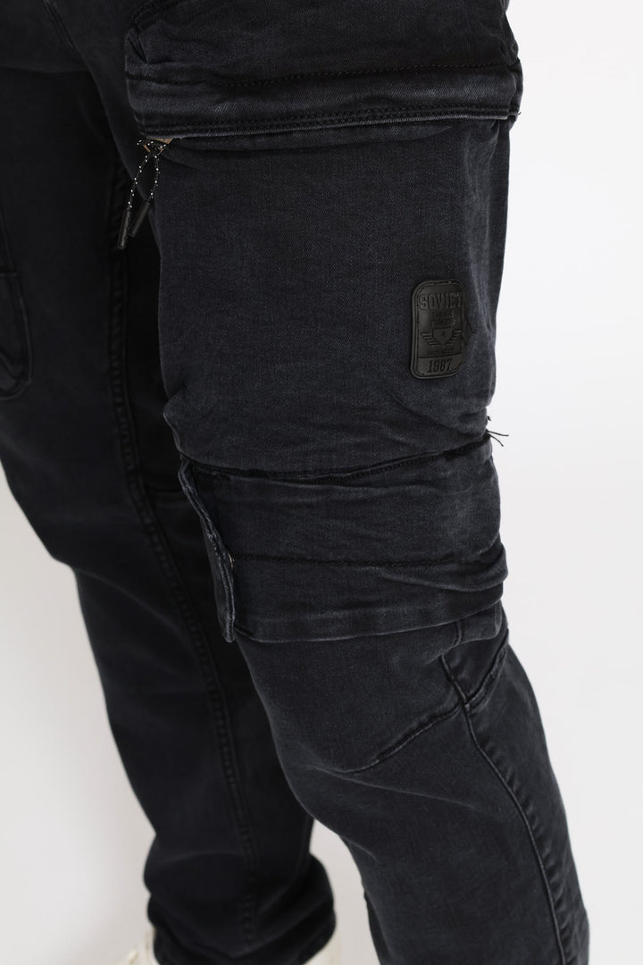 Jorge Cargo Slim Denim - Black