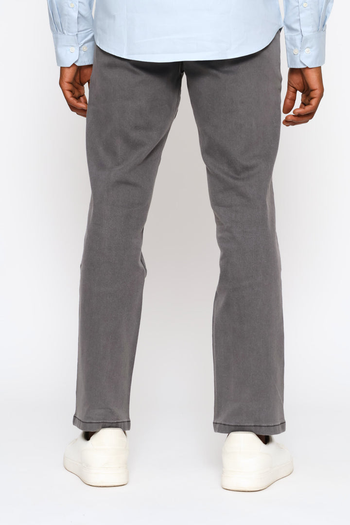 Adam Slant Straight Denim - Charcoal