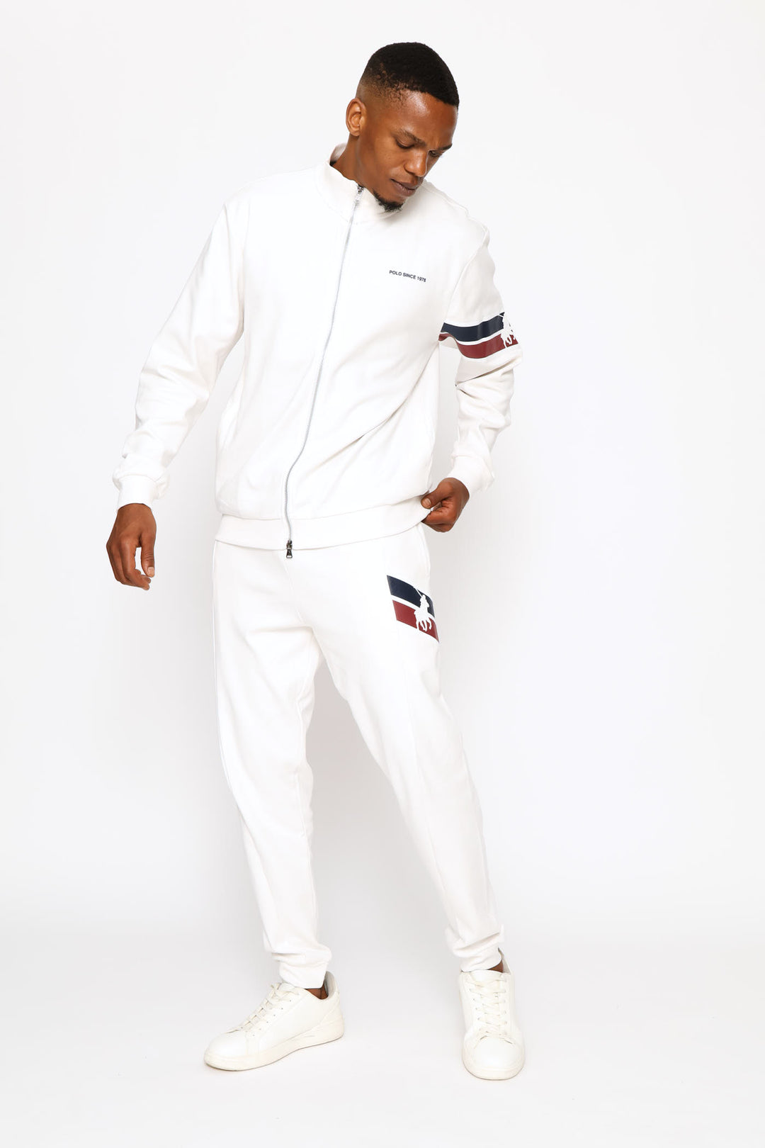 Bronwin Zip Thru Track Top - Off White