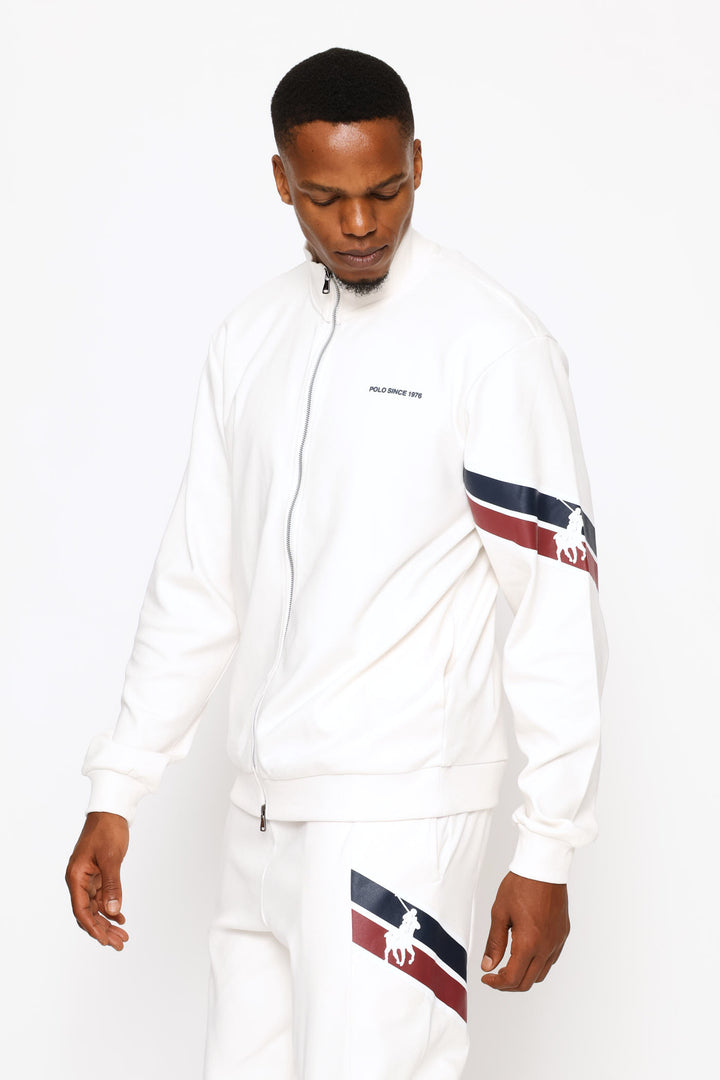Bronwin Zip Thru Track Top - Off White