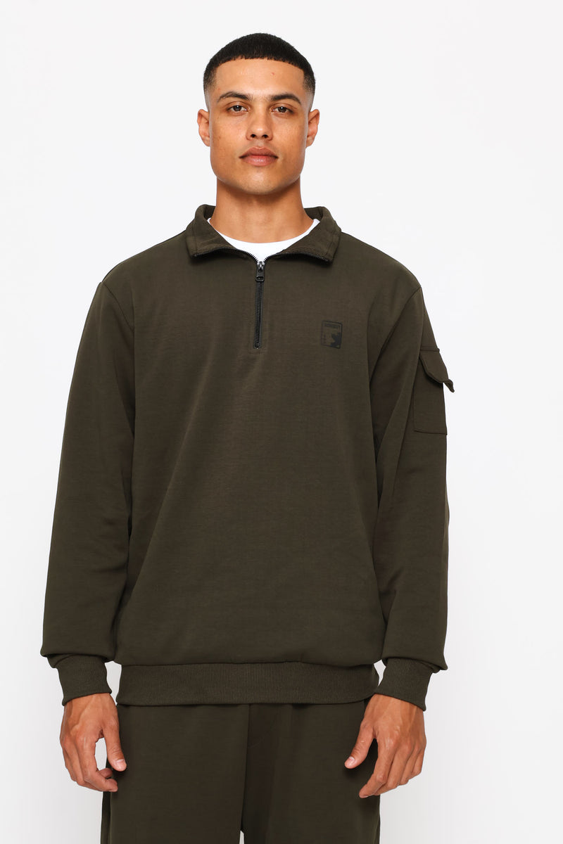 Quarter Zip Utility Funnel Top - Fatigue