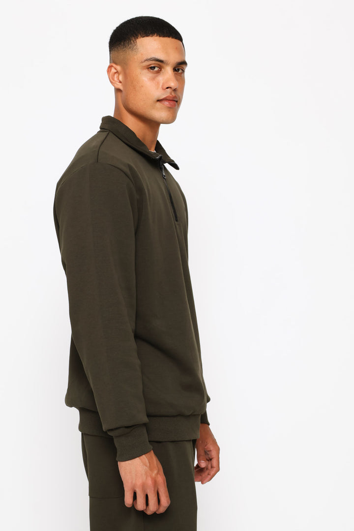 Quarter Zip Utility Funnel Top - Fatigue