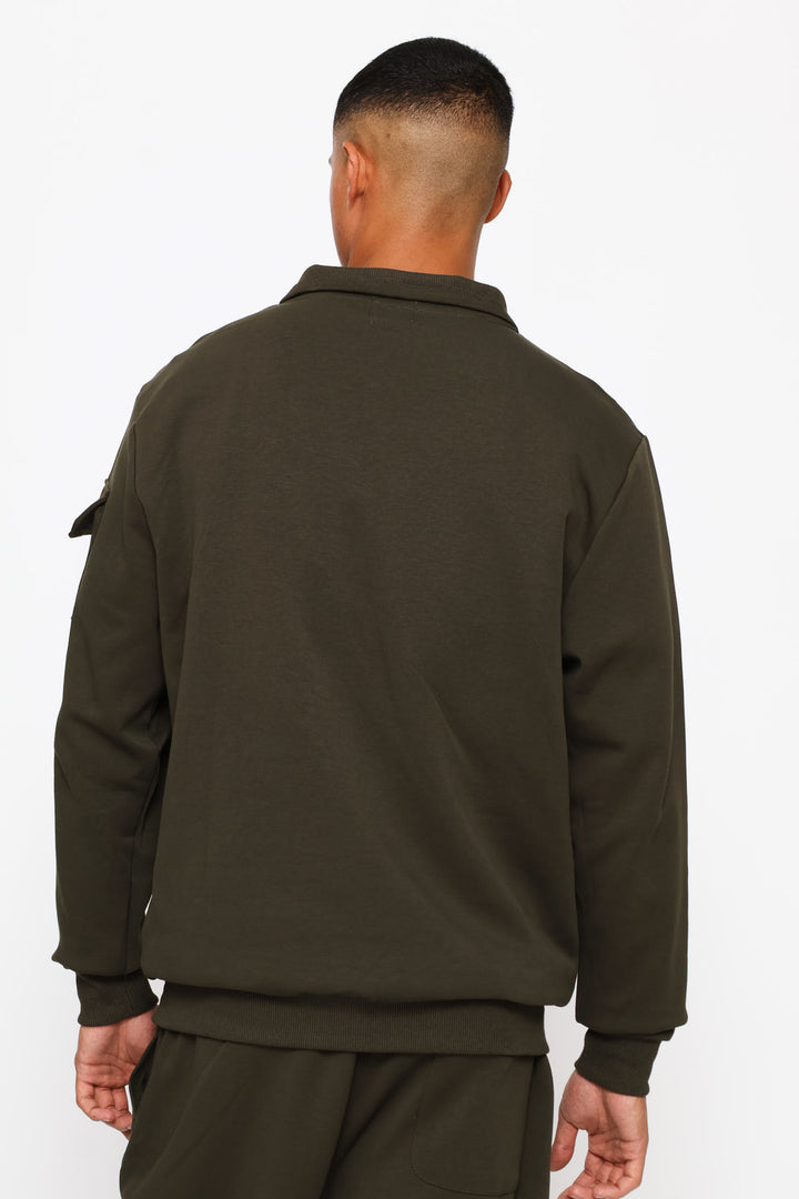 Quarter Zip Utility Funnel Top - Fatigue