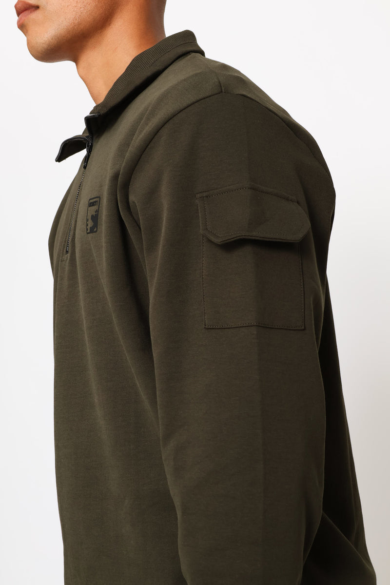 Quarter Zip Utility Funnel Top - Fatigue