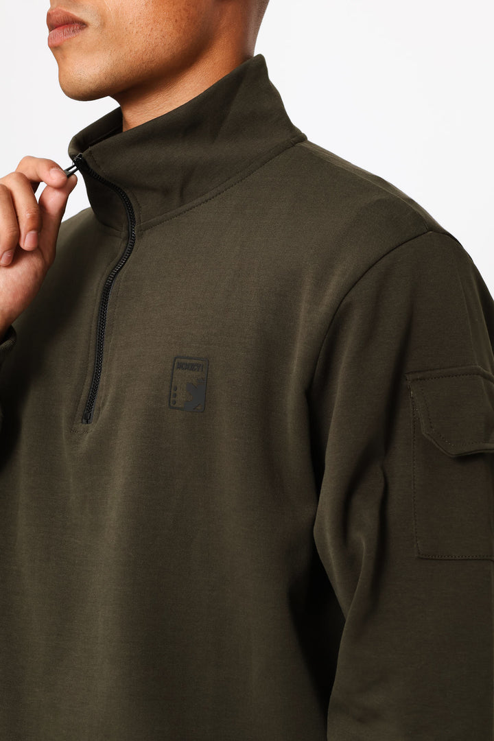 Quarter Zip Utility Funnel Top - Fatigue