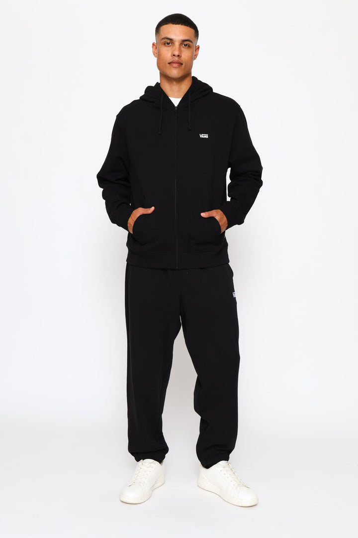 Left Chest Fz Fleece Top - Black