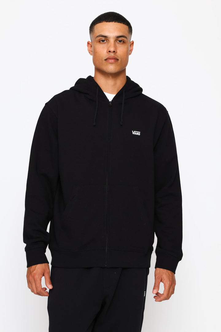 Left Chest Fz Fleece Top - Black