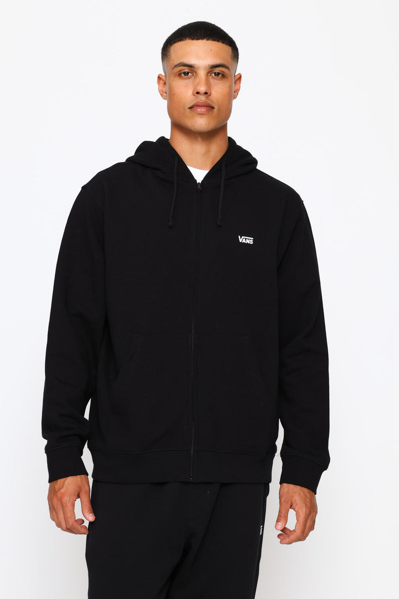 Left Chest Fz Fleece Top - Black