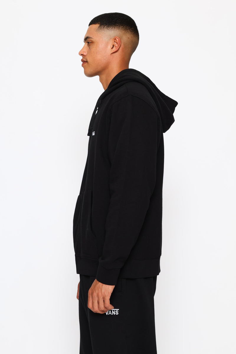 Left Chest Fz Fleece Top - Black