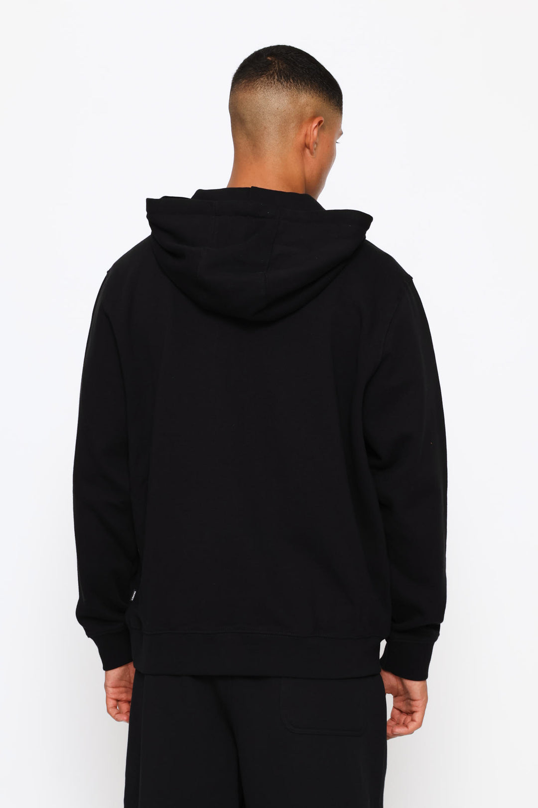 Left Chest Fz Fleece Top - Black