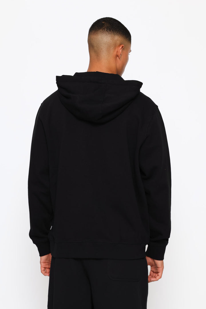 Left Chest Fz Fleece Top - Black