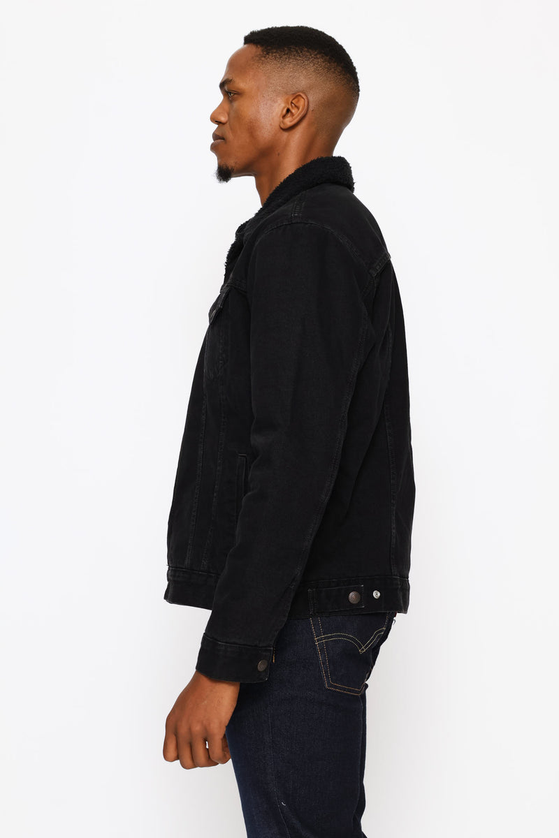 Type 3 Za Sherpa Trucker Jacket - Black