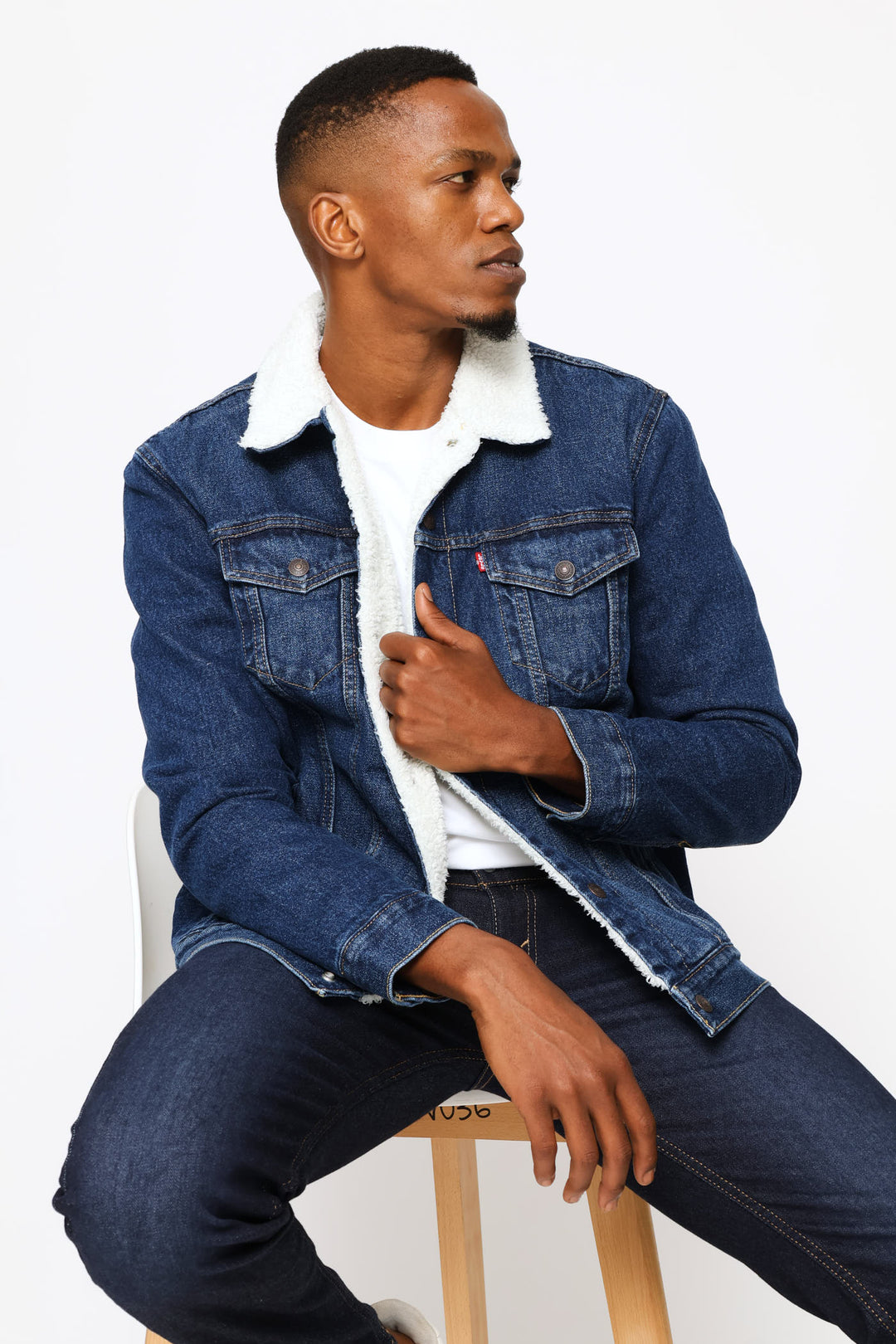 Type 3 Za Sherpa Trucker Jacket - Dark Stonewash
