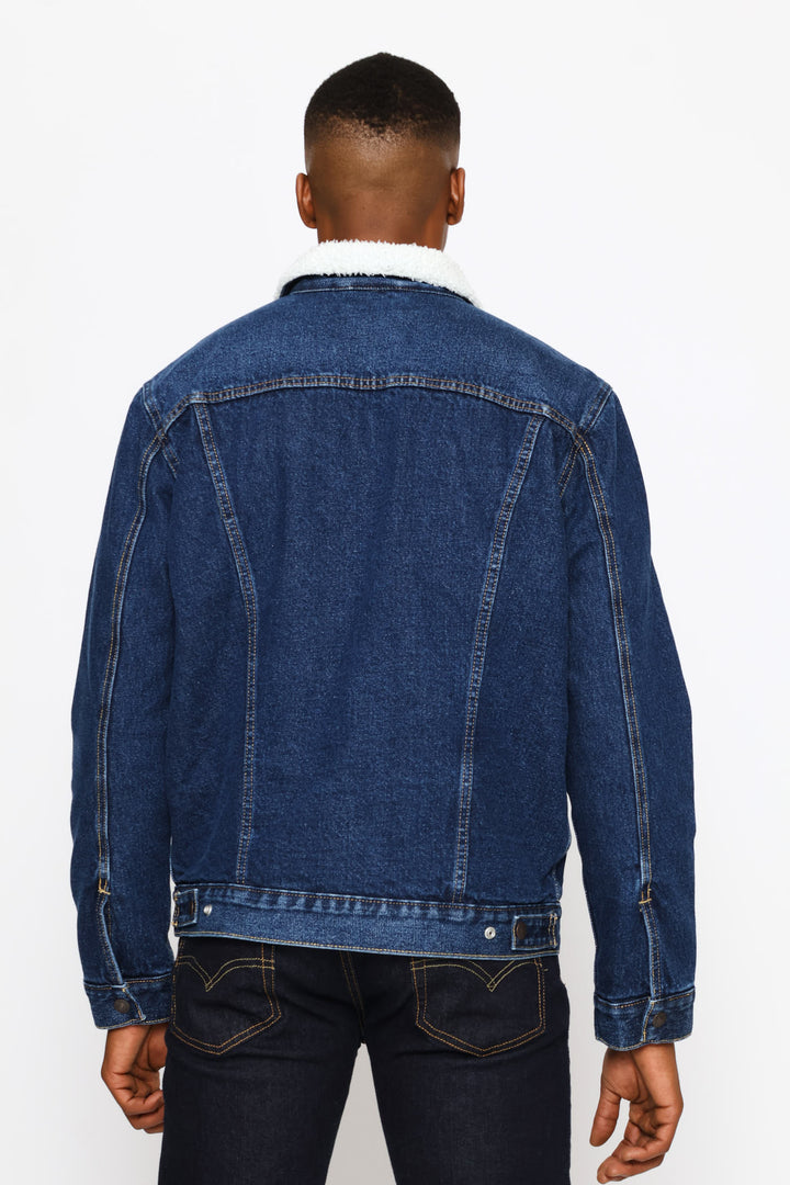 Type 3 Za Sherpa Trucker Jacket - Dark Stonewash