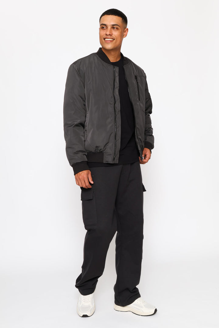 Basic Bomber Jacket - Grey