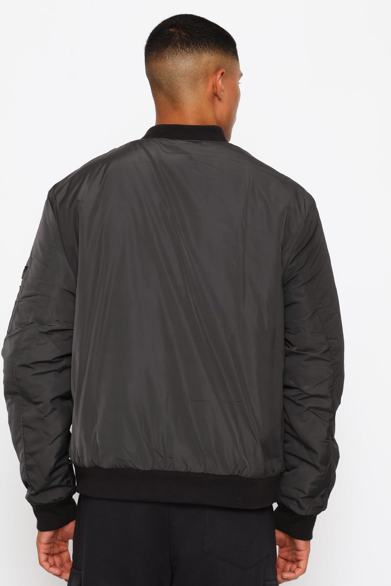 Basic Bomber Jacket - Grey