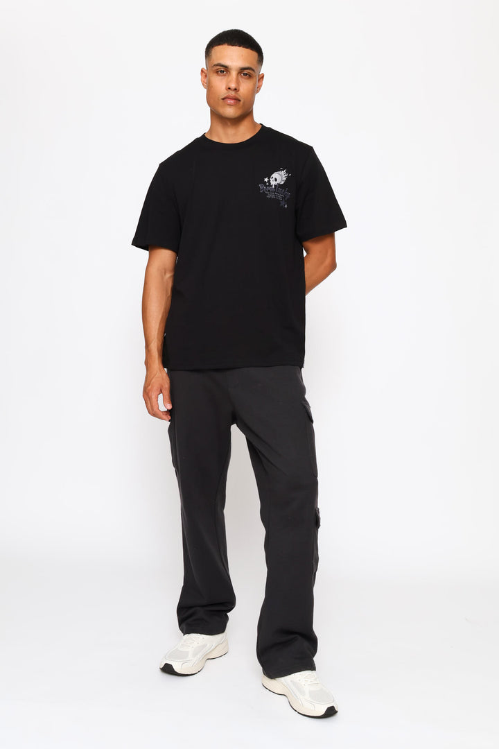 Straight Leg Multi Pocket Fleece Jogger  - Gunmetal