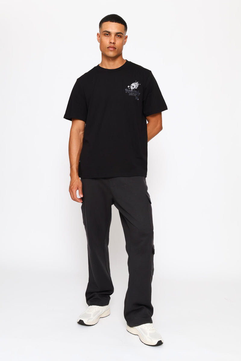 Straight Leg Multi Pocket Fleece Jogger  - Gunmetal