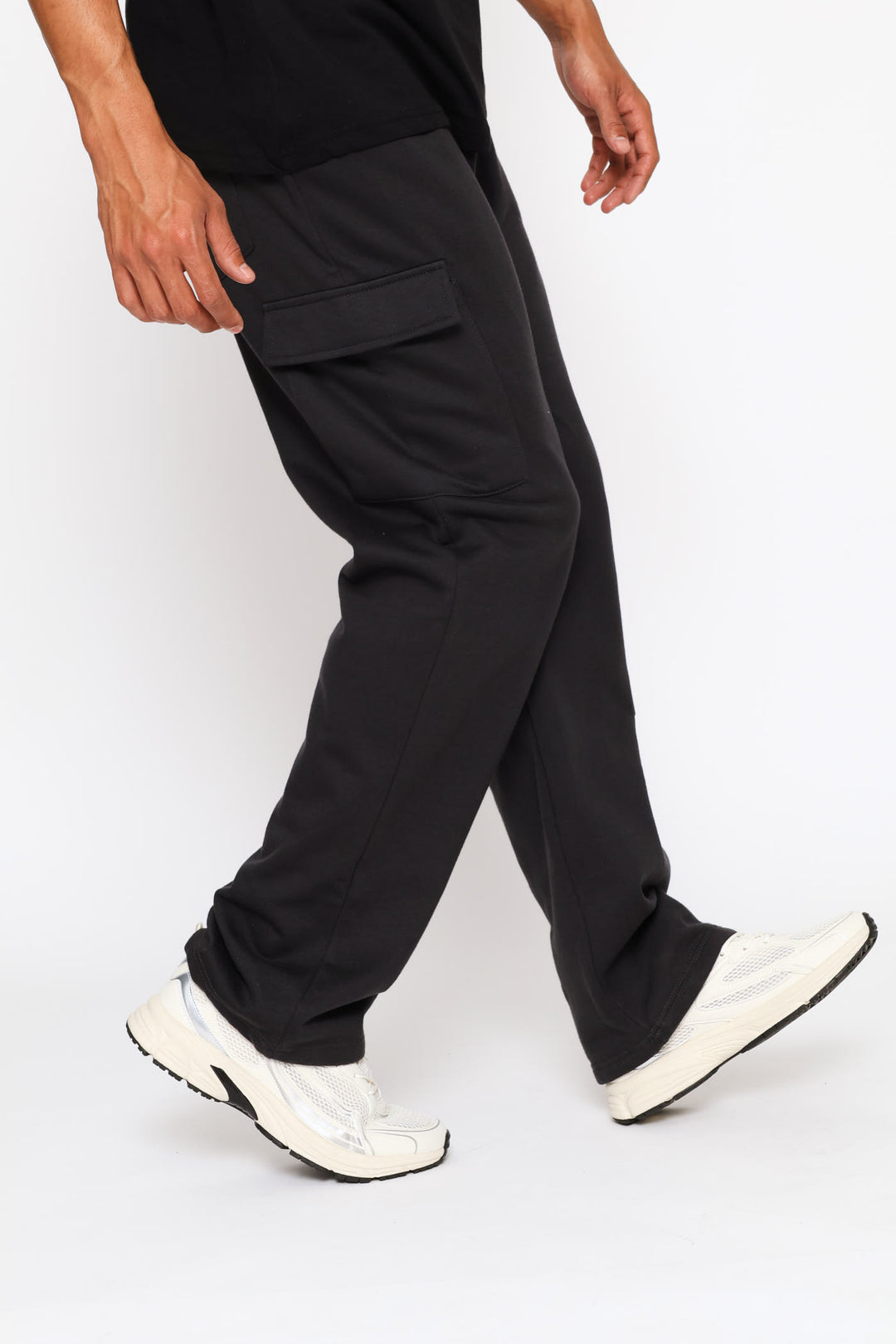Straight Leg Multi Pocket Fleece Jogger  - Gunmetal