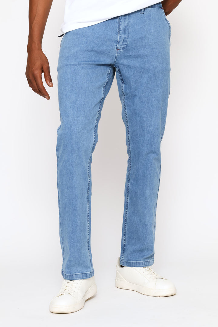 Adam Slant Straight Denim - Stonewash