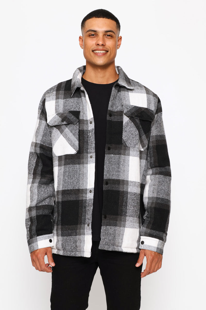 Flannel Shacket Jacket - Black