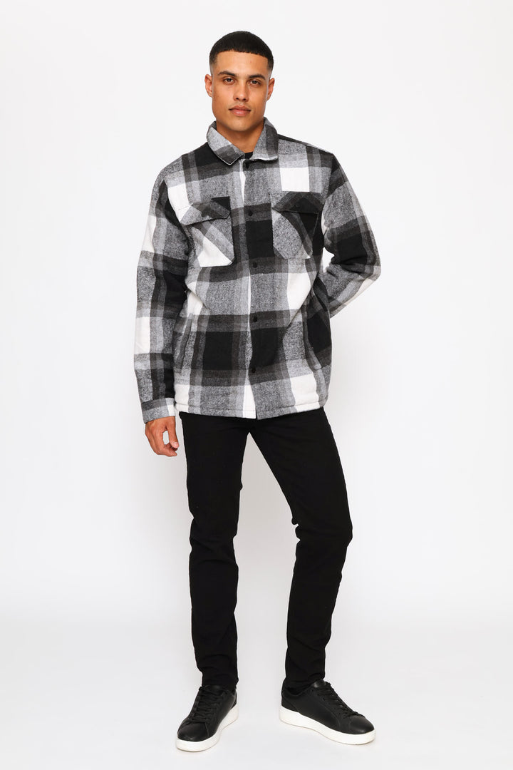 Flannel Shacket Jacket - Black