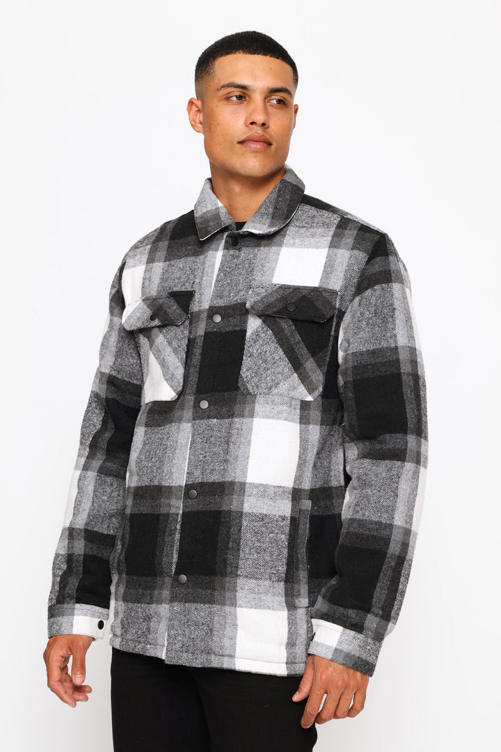 Flannel Shacket Jacket - Black