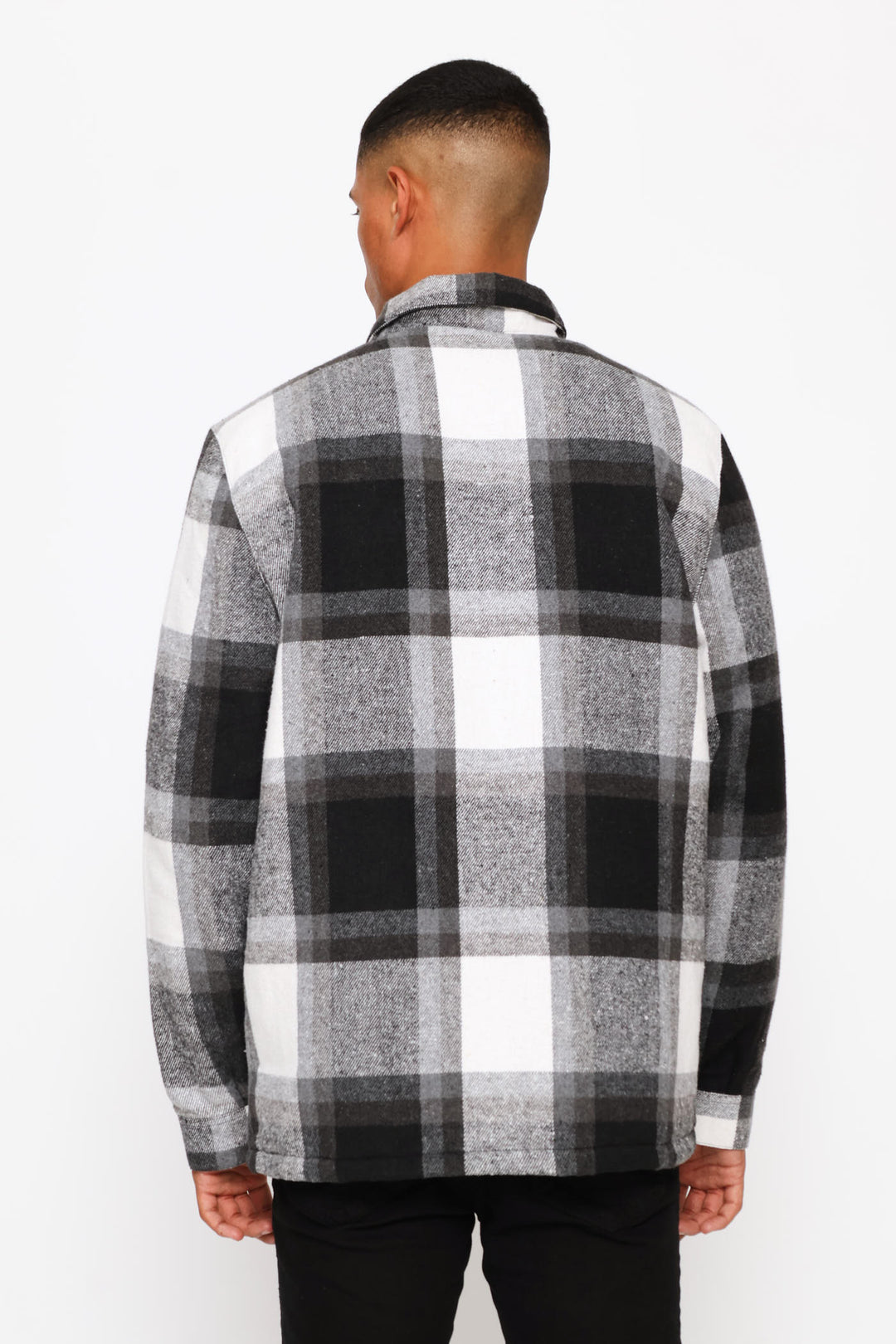 Flannel Shacket Jacket - Black