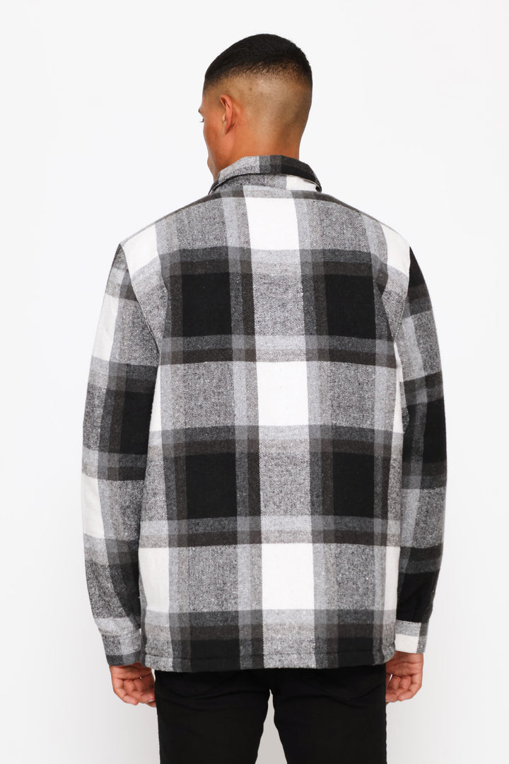 Flannel Shacket Jacket - Black