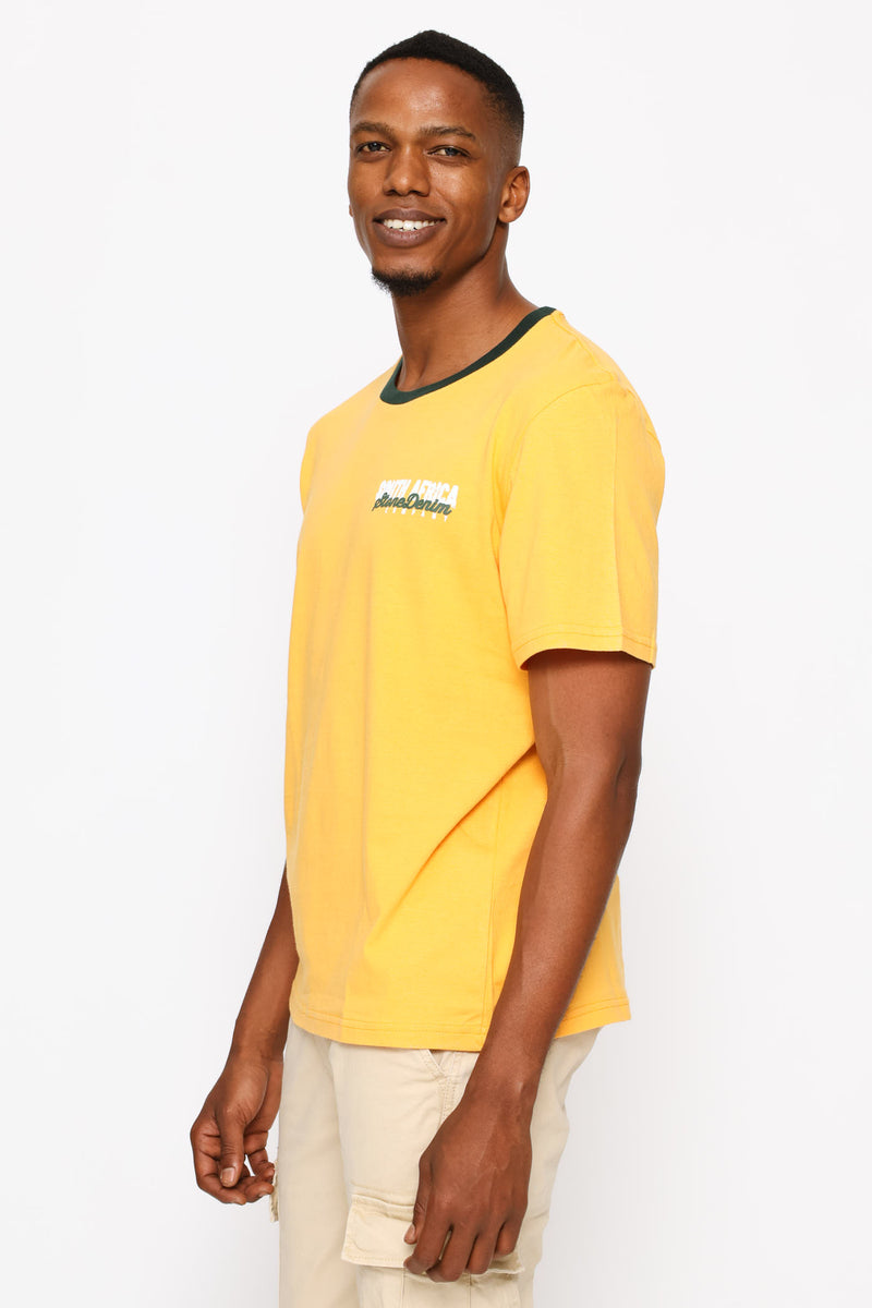South Africa Front & Back Print Tee - Yellow