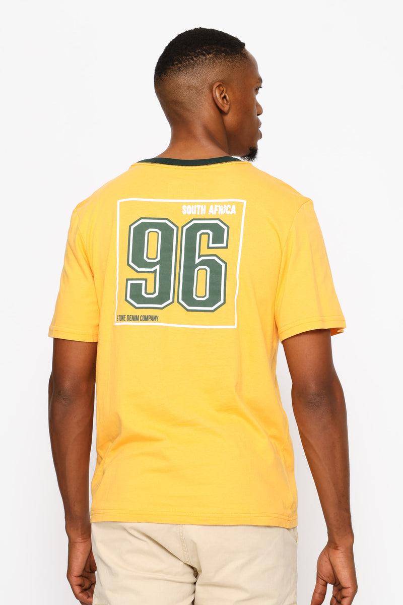 South Africa Front & Back Print Tee - Yellow