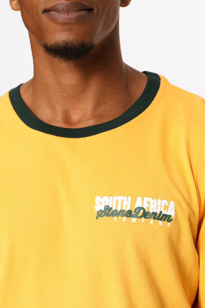 South Africa Front & Back Print Tee - Yellow