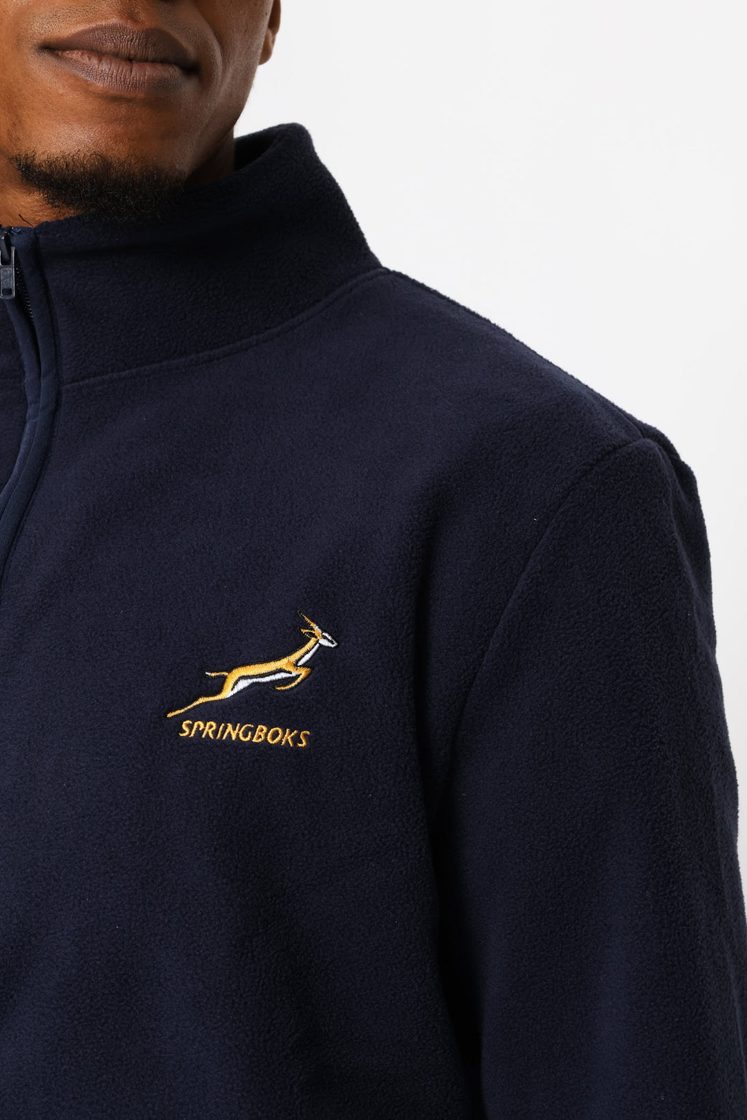 Springboks Fleece Zip Through Jacket - Navy