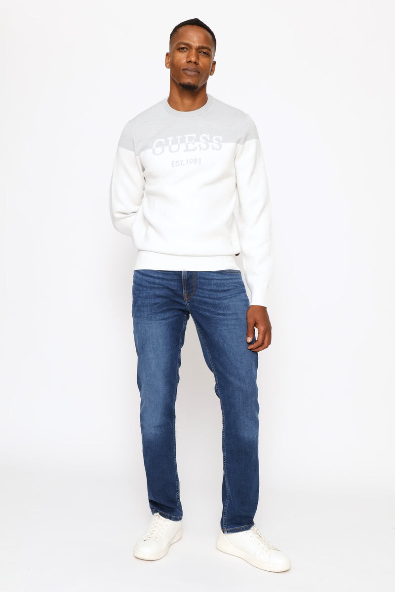 Kantu Blocking Logo Sweater - Milk
