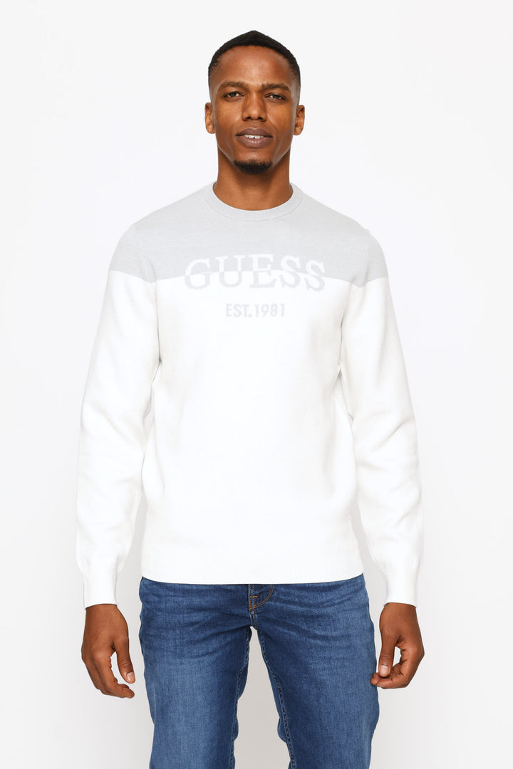 Kantu Blocking Logo Sweater - Milk