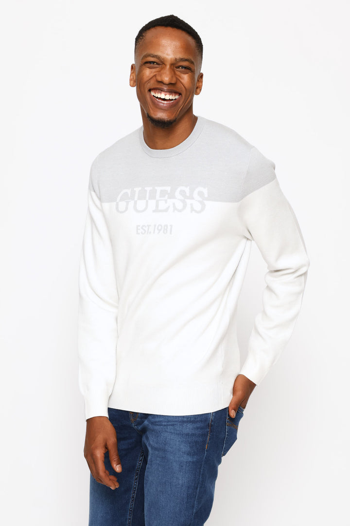 Kantu Blocking Logo Sweater - Milk