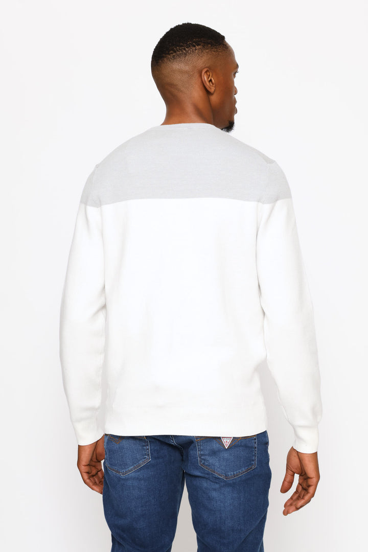 Kantu Blocking Logo Sweater - Milk