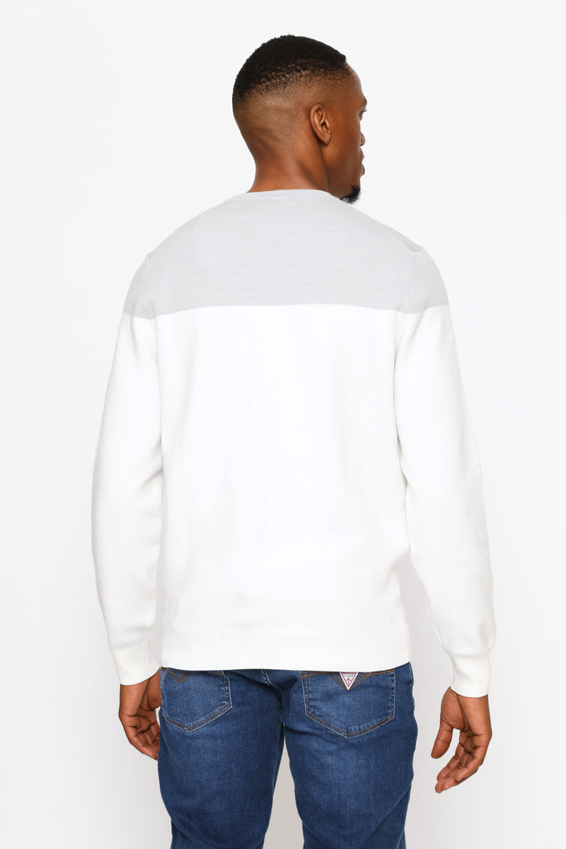 Kantu Blocking Logo Sweater - Milk